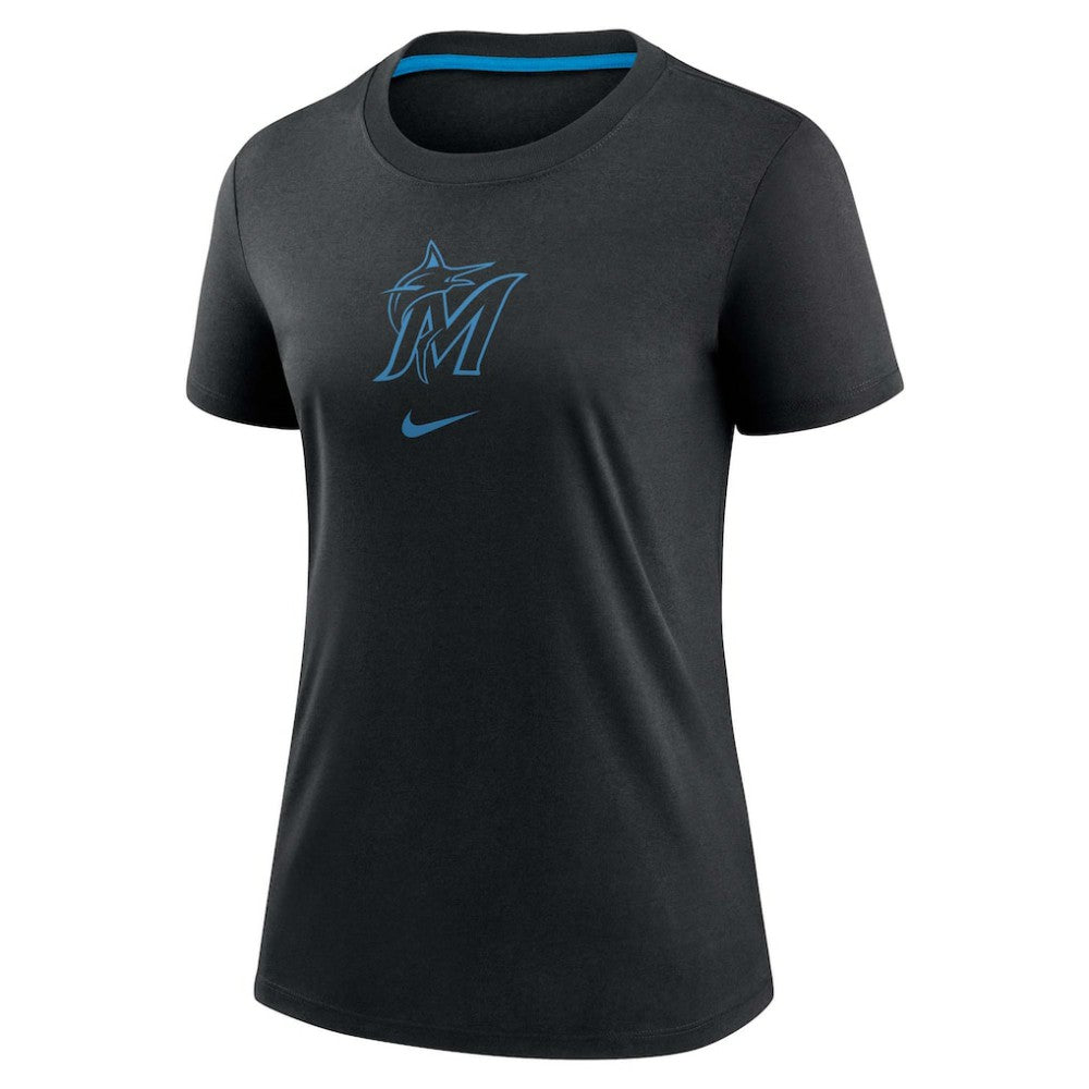 Miami Marlins Nike Women's Authentic Collection Early Work Tri-Blend T-Shirt Outlet