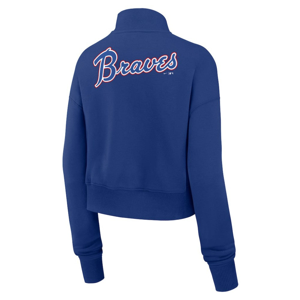 Atlanta Braves Nike Women's Cooperstown Collection Phoenix Fleece Half-Zip Sweatshirt Outlet