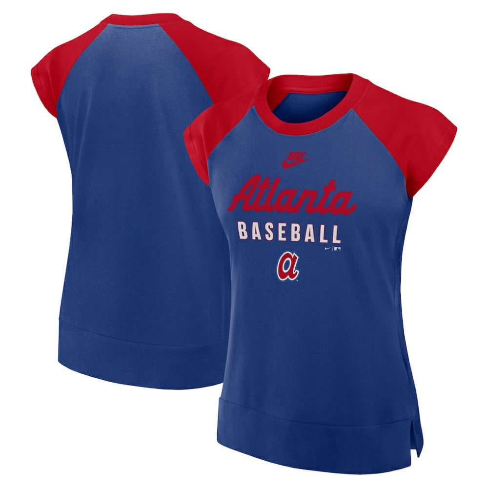 Atlanta Braves Nike Women's Cooperstown Collection Raglan Dri-FIT T-Shirt Outlet