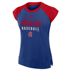 Atlanta Braves Nike Women's Cooperstown Collection Raglan Dri-FIT T-Shirt Outlet