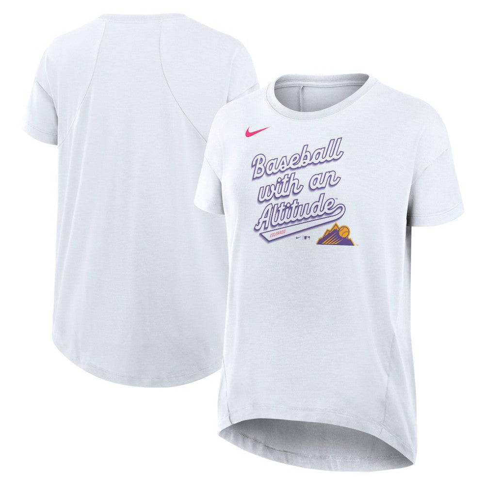 Colorado Rockies Nike Women's 2025 City Connect Flowy Fashion Tri-Blend Dri-FIT T-Shirt Outlet