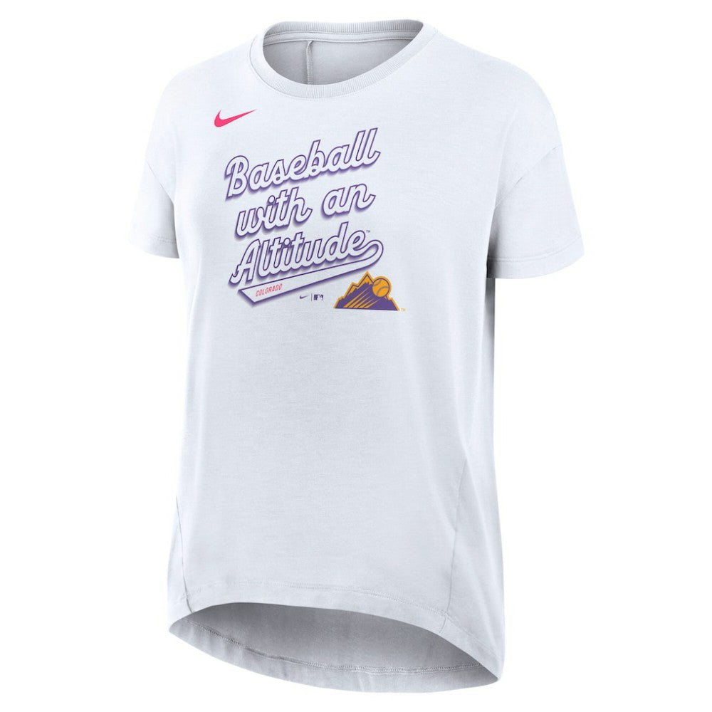Colorado Rockies Nike Women's 2025 City Connect Flowy Fashion Tri-Blend Dri-FIT T-Shirt Outlet