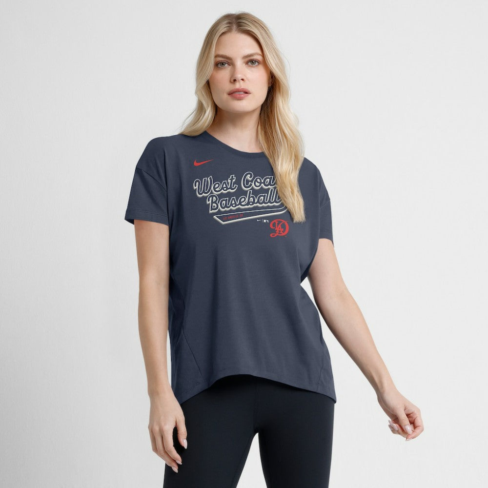Los Angeles Dodgers Nike Women's 2025 City Connect Flowy Fashion Tri-Blend Dri-FIT T-Shirt for sale