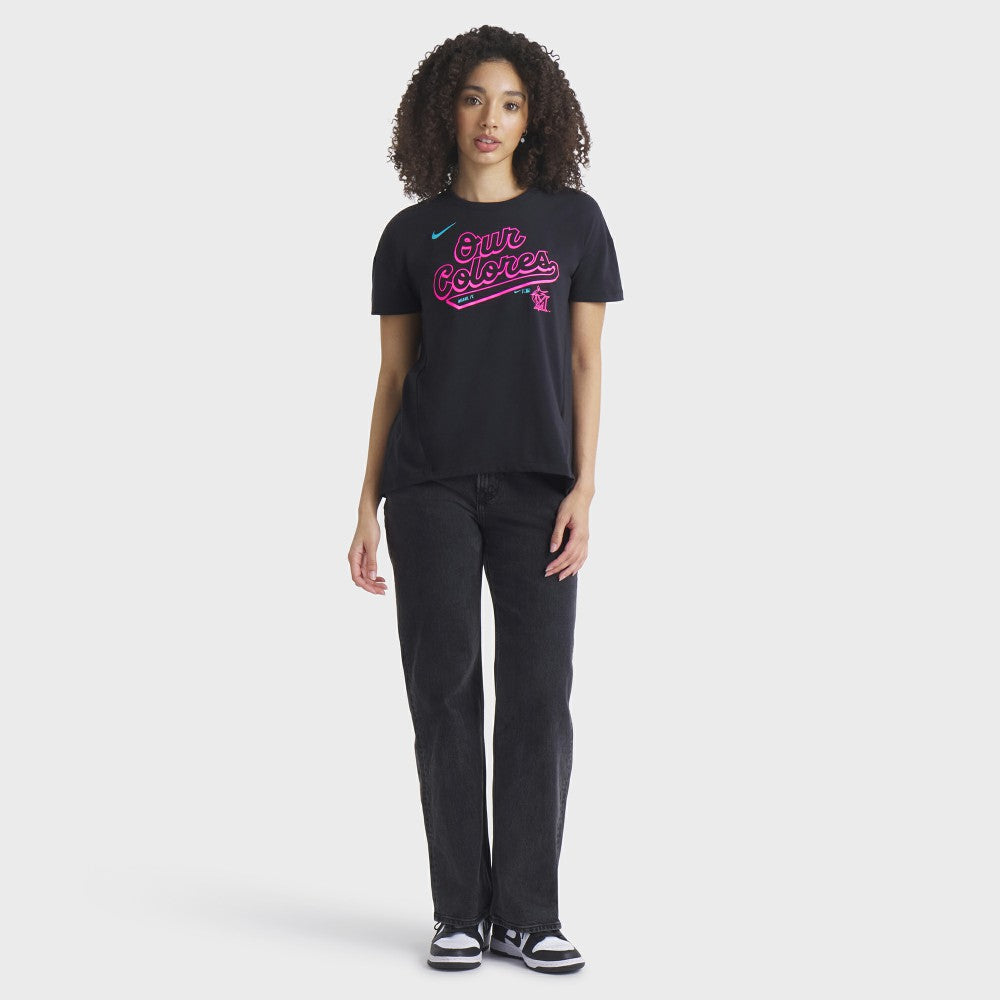 Miami Marlins Nike Women's 2025 City Connect Flowy Fashion Tri-Blend Dri-FIT T-Shirt for sale