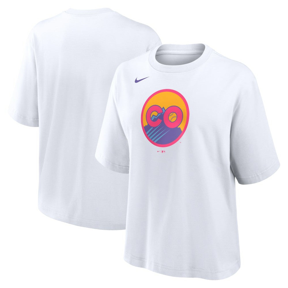Colorado Rockies Nike Women's 2025 City Connect Logo Boxy T-Shirt Online