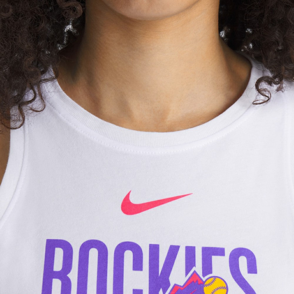 Colorado Rockies Nike Women's City Connect Tricode High Neck Dri-FIT Tank Top Discount