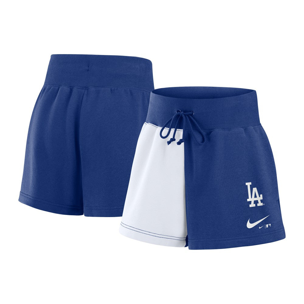 Los Angeles Dodgers Nike Women's Color-Block Phoenix Fleece Lounge Shorts for sale