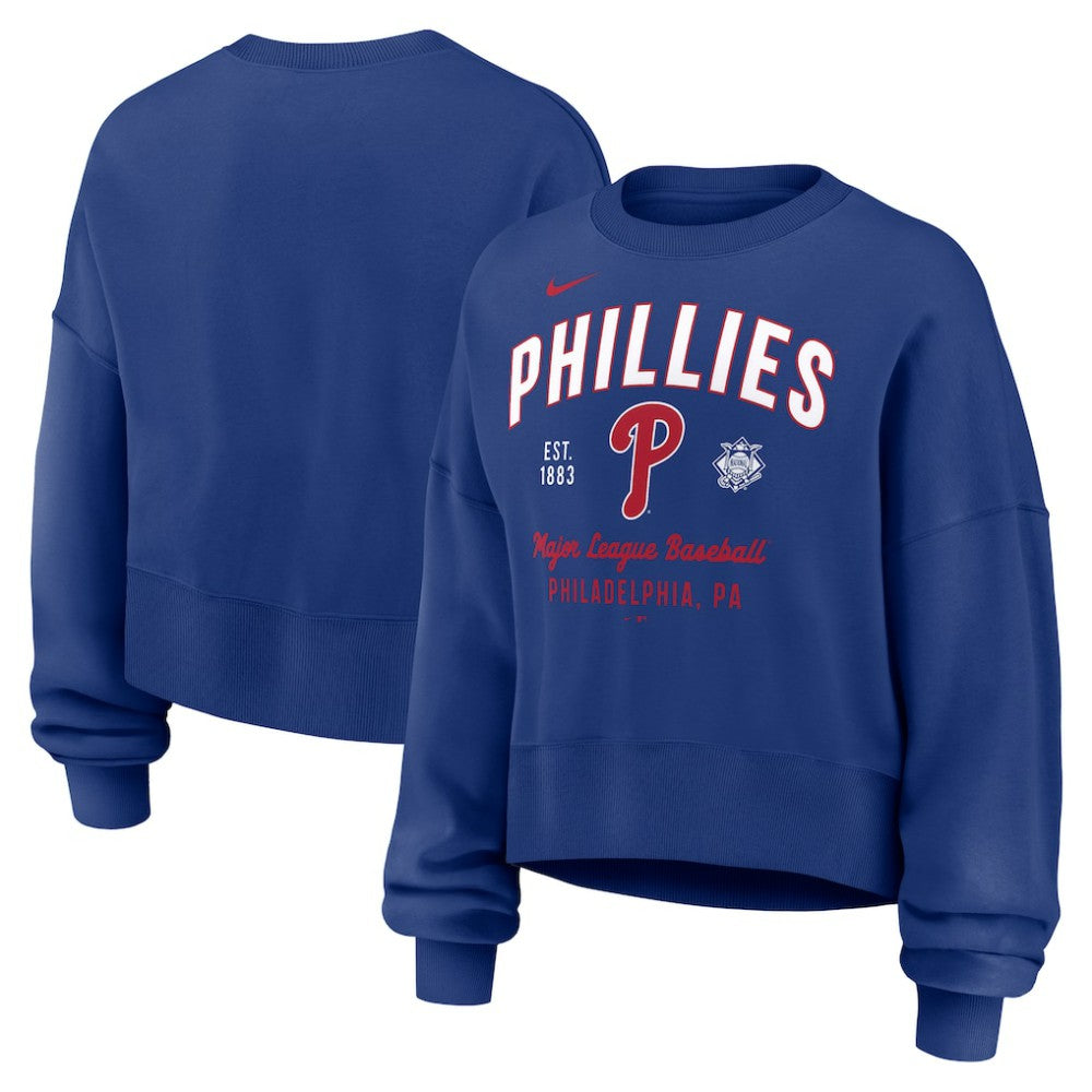 Philadelphia Phillies Nike Women's Oversized High Hip Pullover Sweatshirt Discount