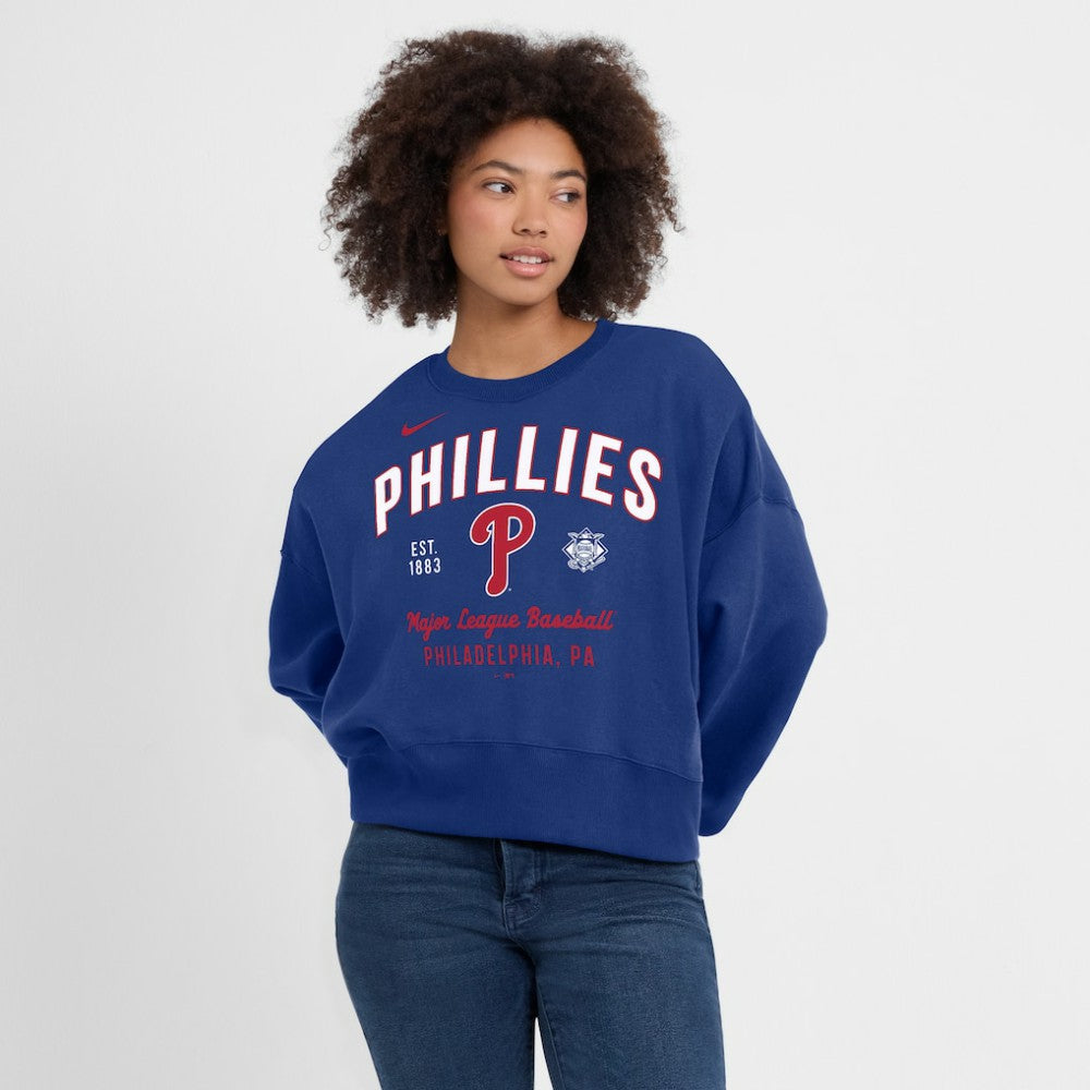 Philadelphia Phillies Nike Women's Oversized High Hip Pullover Sweatshirt Discount