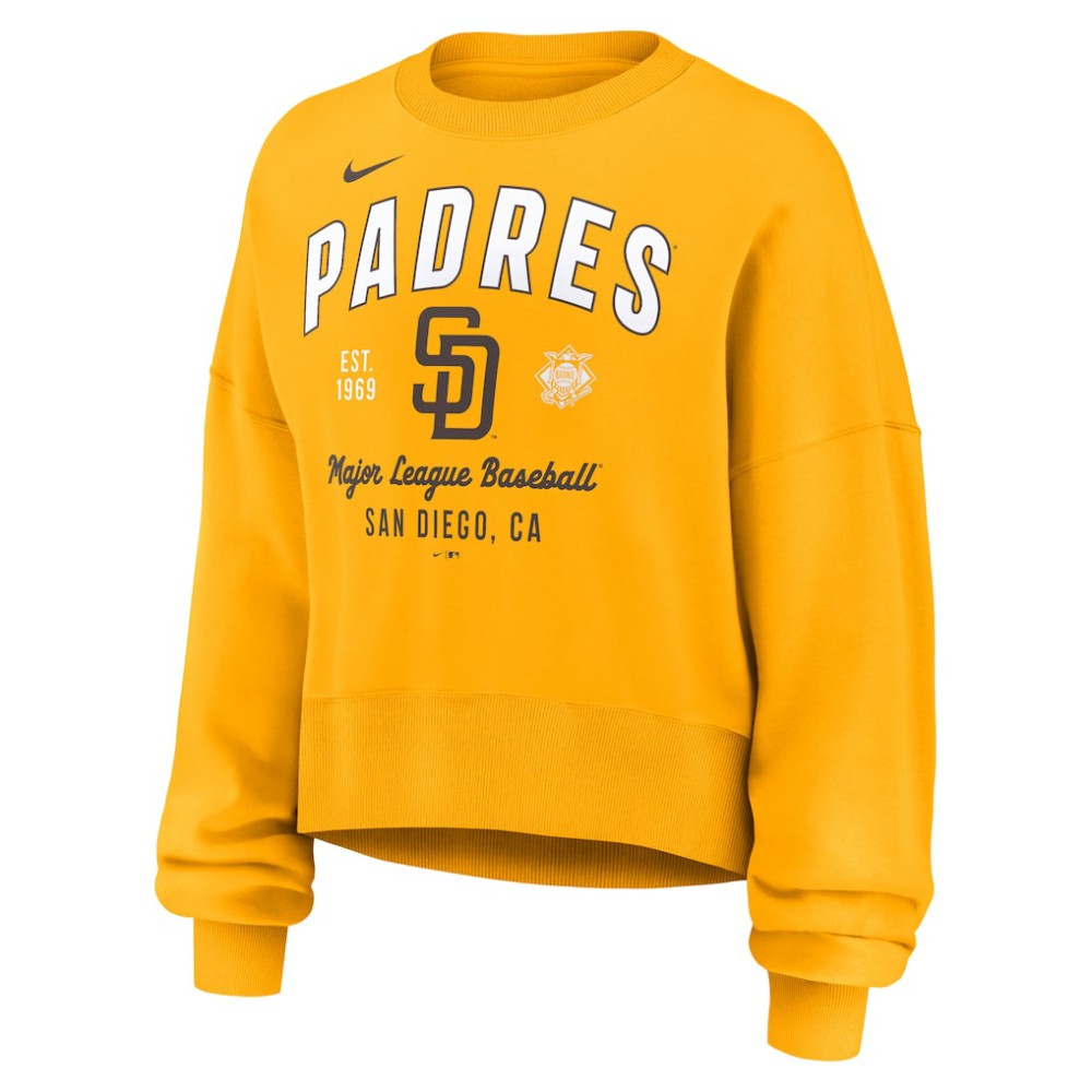 San Diego Padres Nike Women's Oversized High Hip Pullover Sweatshirt Outlet