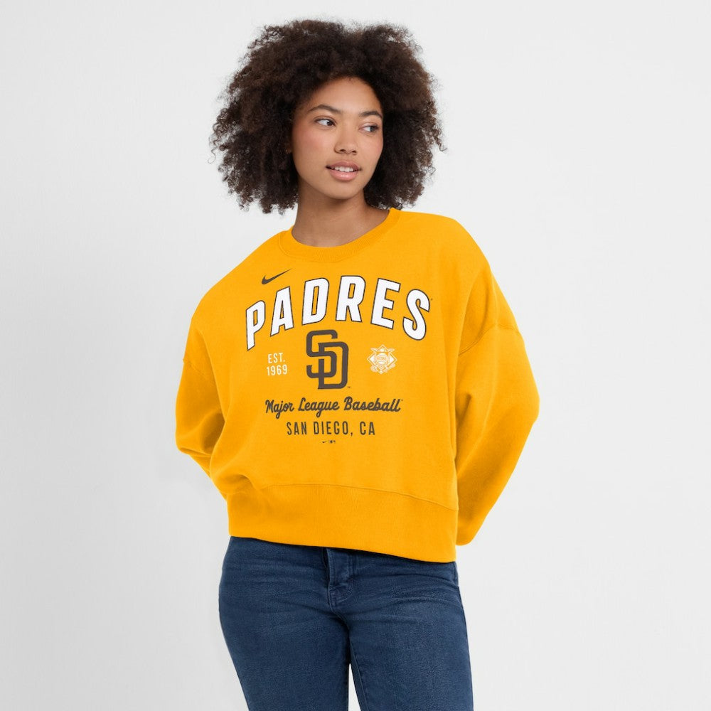 San Diego Padres Nike Women's Oversized High Hip Pullover Sweatshirt Outlet