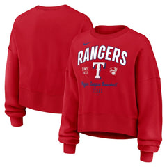 Texas Rangers Nike Women's Oversized High Hip Pullover Sweatshirt Sale