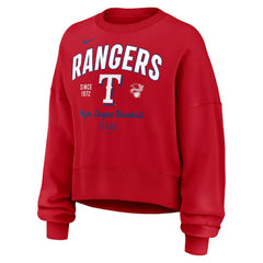 Texas Rangers Nike Women's Oversized High Hip Pullover Sweatshirt Sale