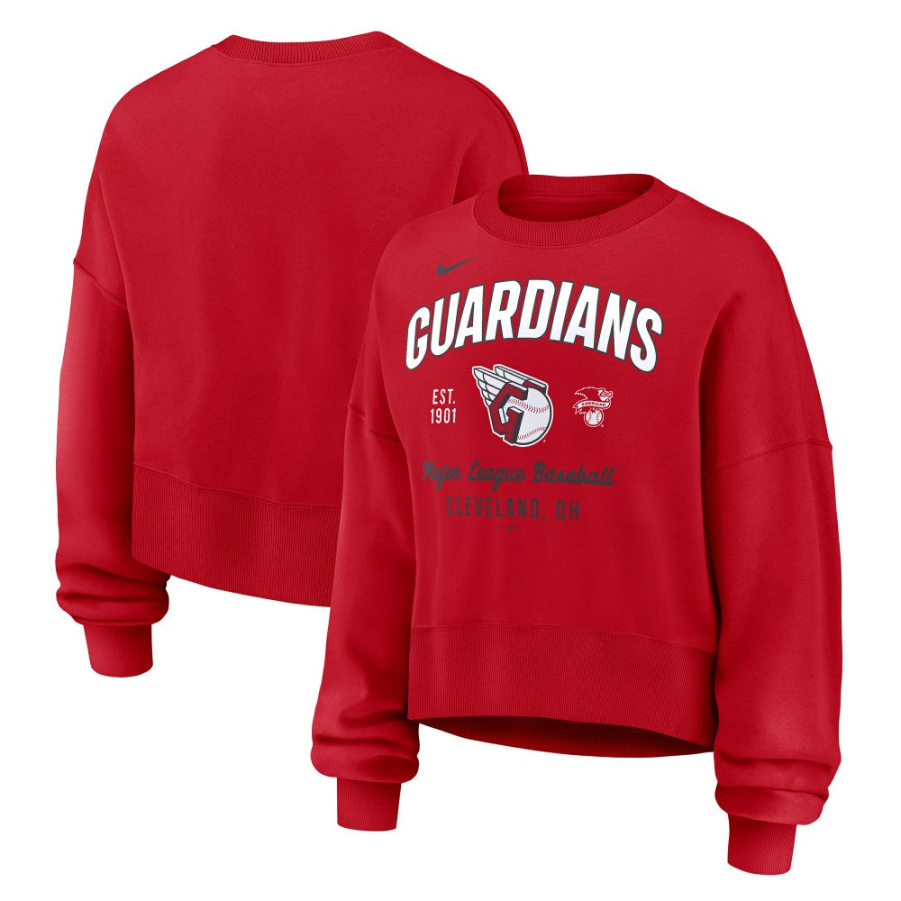 Cleveland Guardians Nike Women's Oversized High Hip Pullover Sweatshirt Sale