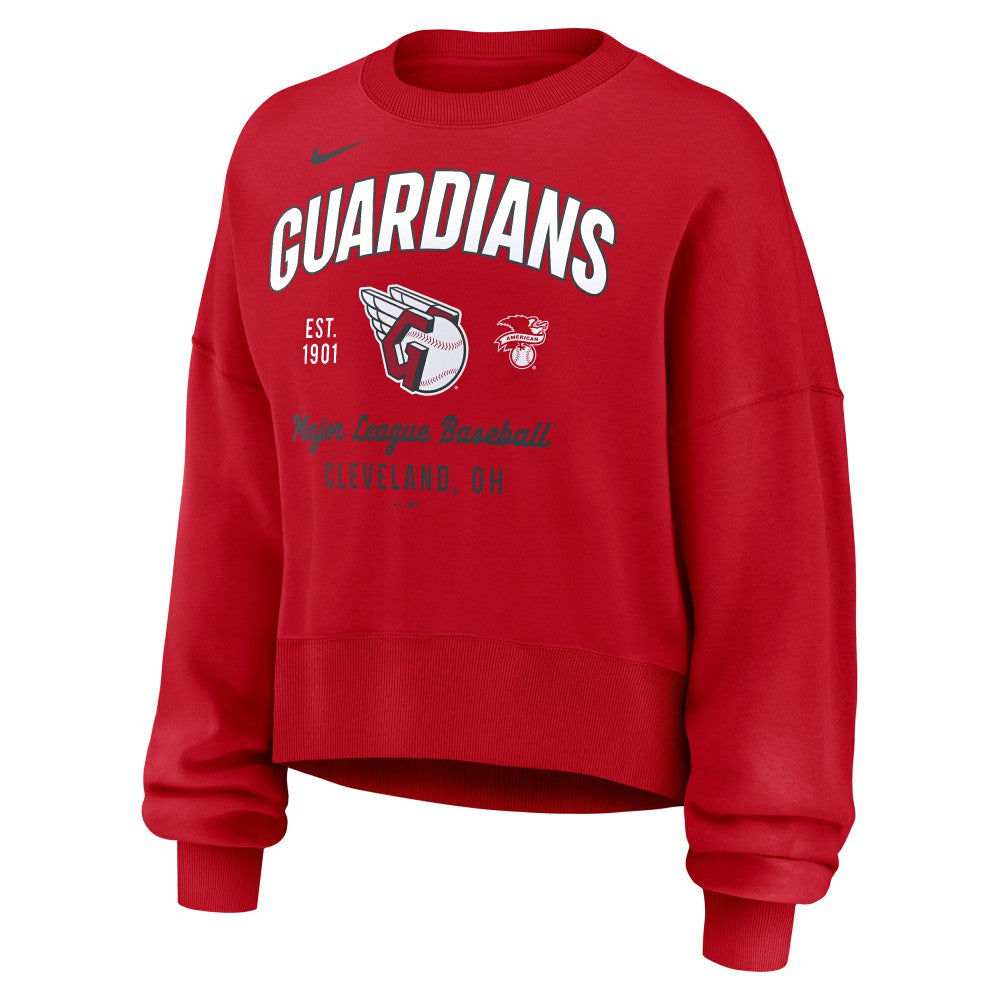 Cleveland Guardians Nike Women's Oversized High Hip Pullover Sweatshirt Sale
