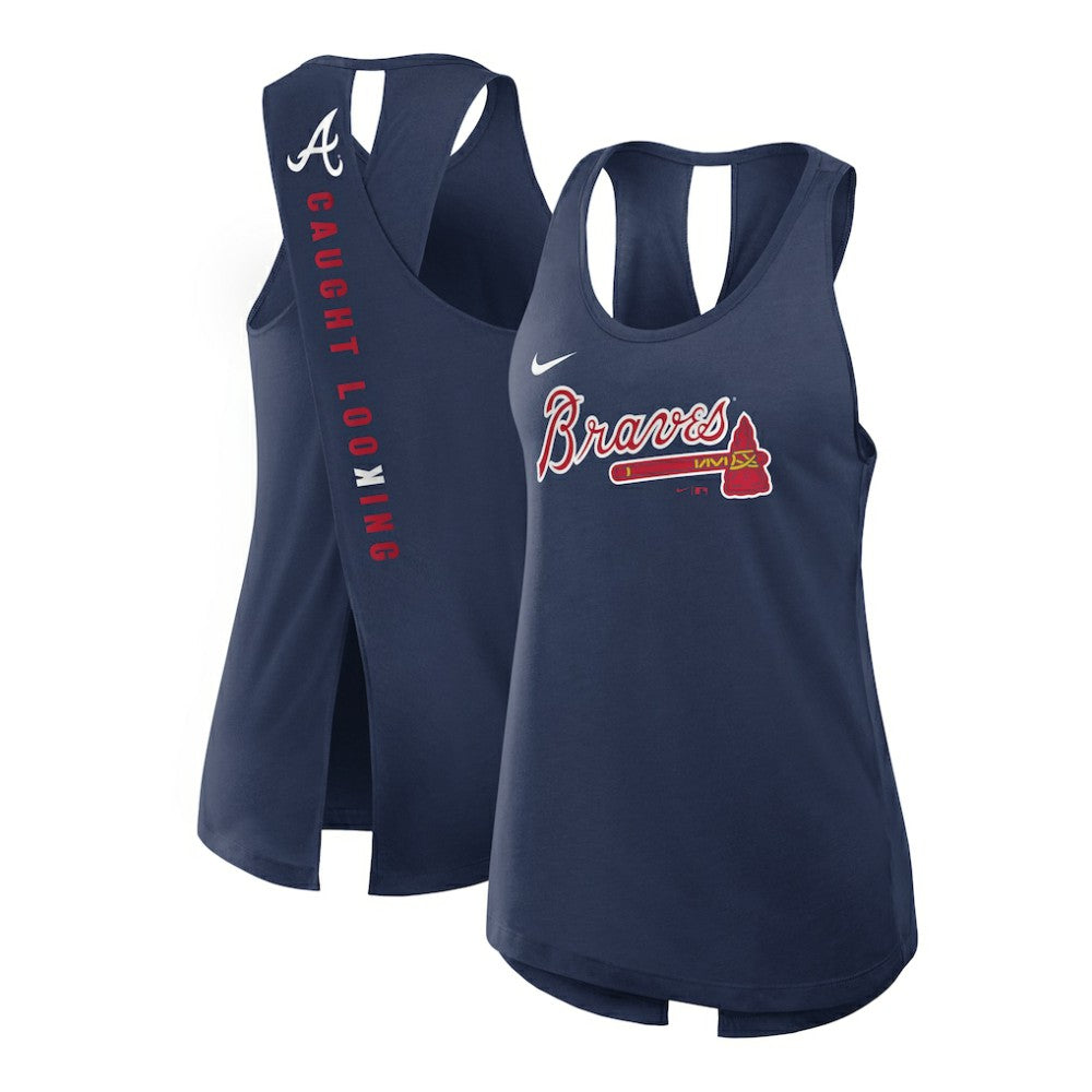 Atlanta Braves Nike Open-Back Crisscross Dri-FIT Tank Top Outlet