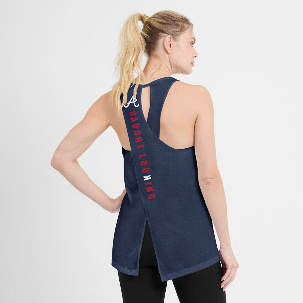 Atlanta Braves Nike Open-Back Crisscross Dri-FIT Tank Top Outlet