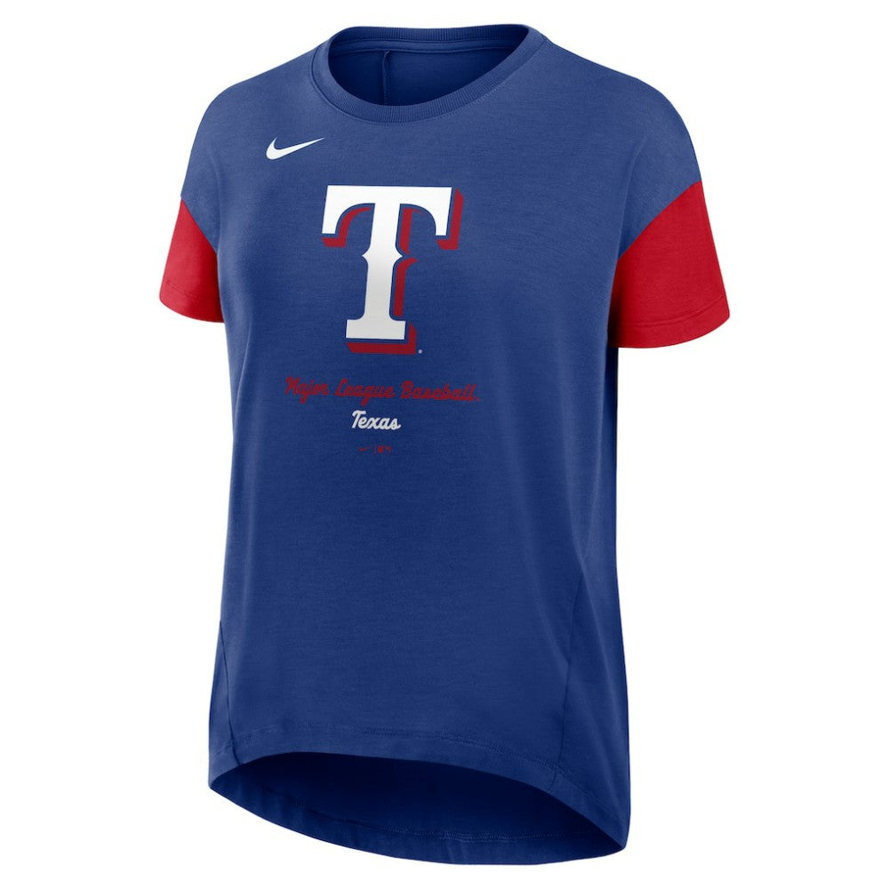 Texas Rangers Nike Women's Flowy Fashion Tri-Blend Dri-FIT T-Shirt Outlet