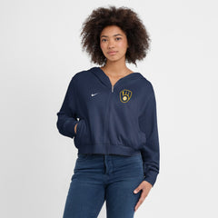 Milwaukee Brewers Nike Women's Cropped Chill Full-Zip Hoodie Near Me