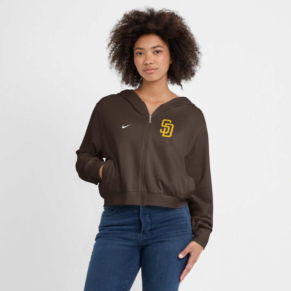San Diego Padres Nike Women's Cropped Chill Full-Zip Hoodie Near Me