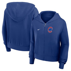 Chicago Cubs Nike Women's Cropped Chill Full-Zip Hoodie Online