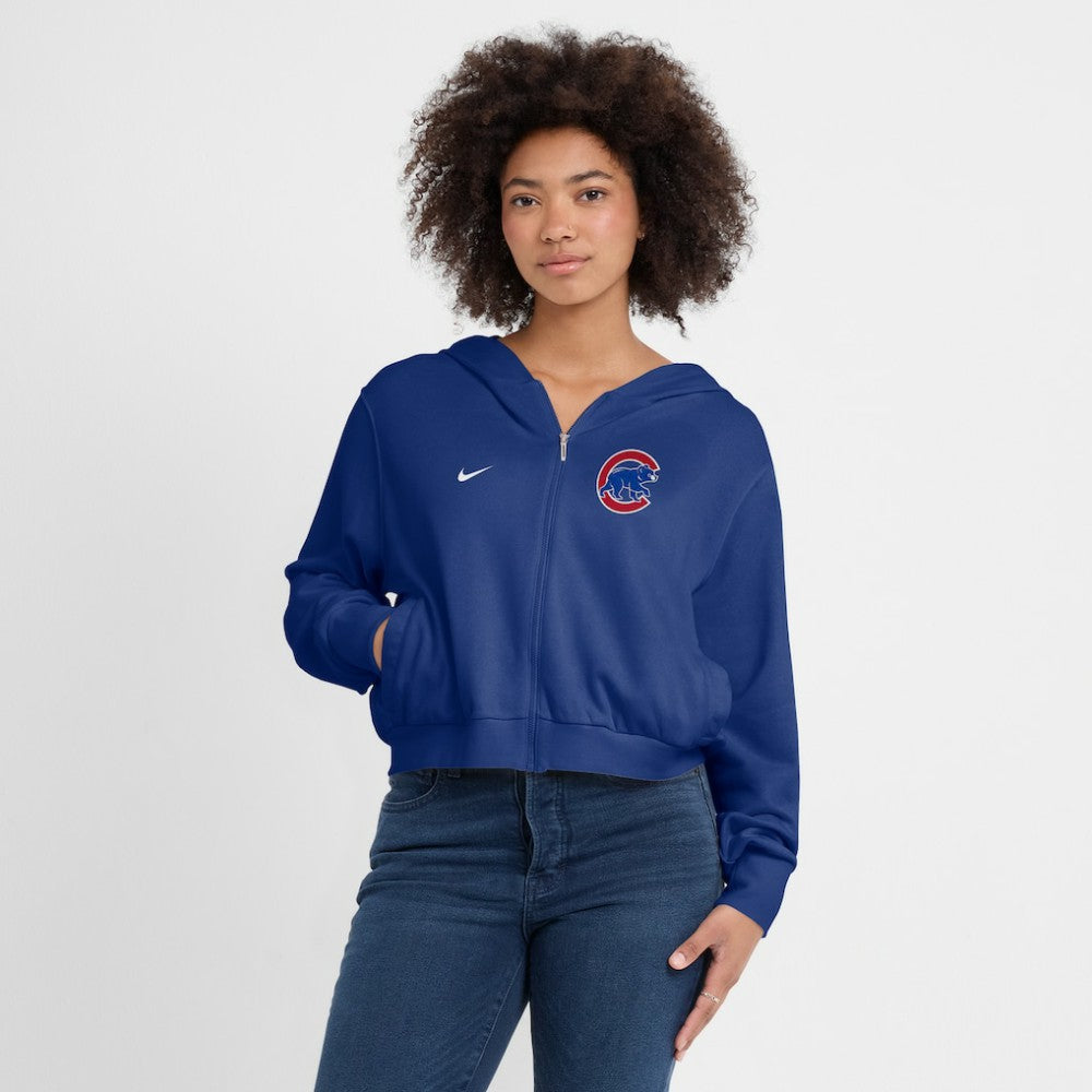 Chicago Cubs Nike Women's Cropped Chill Full-Zip Hoodie Online