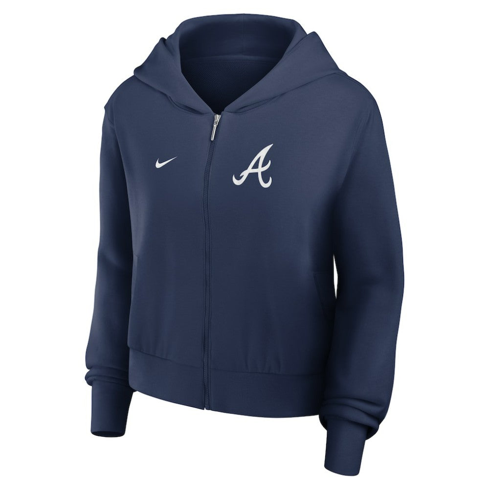 Atlanta Braves Nike Women's Cropped Chill Full-Zip Hoodie Online