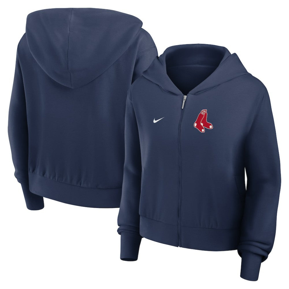 Boston Red Sox Nike Women's Cropped Chill Full-Zip Hoodie Sale