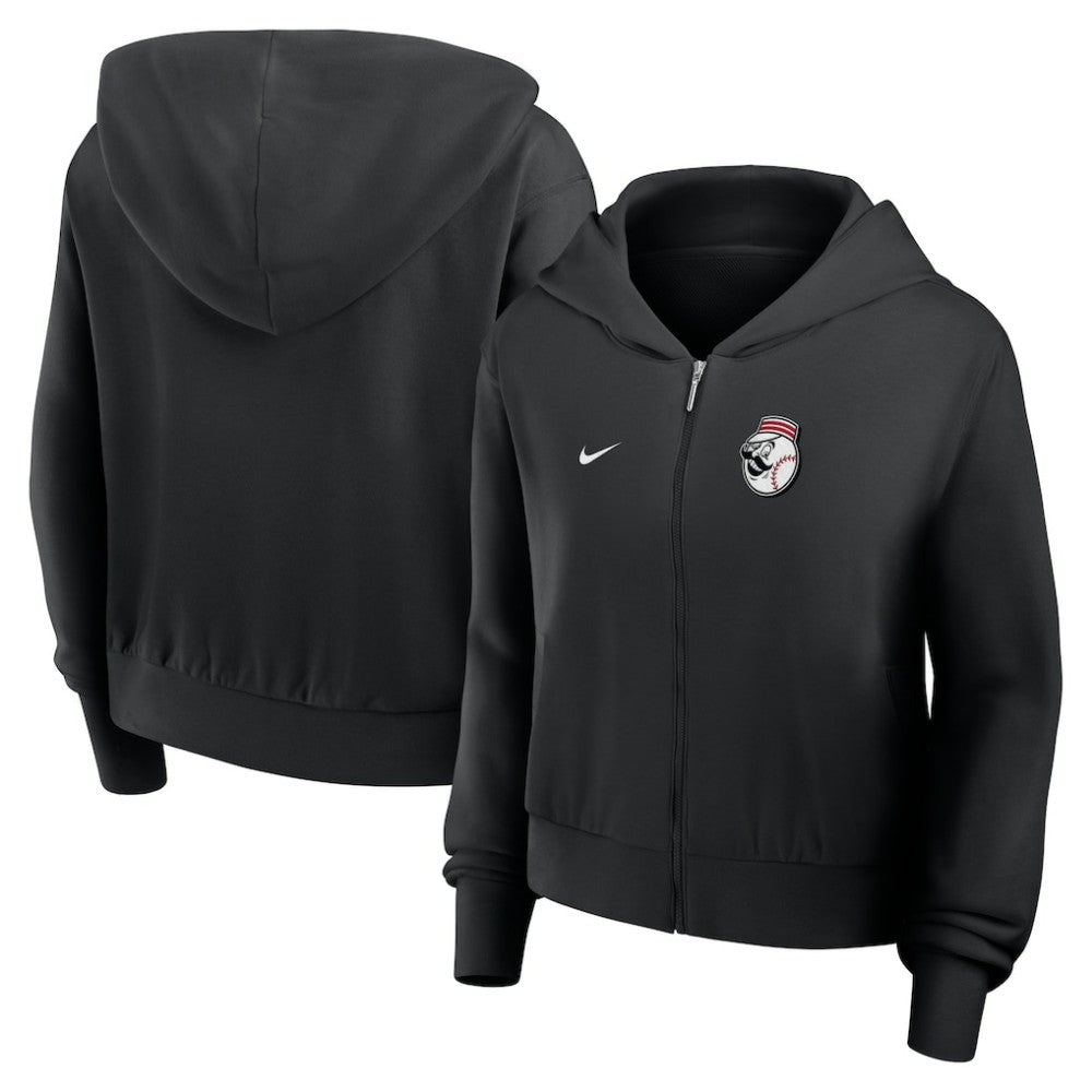 Cincinnati Reds Nike Women's Cropped Chill Full-Zip Hoodie Discount