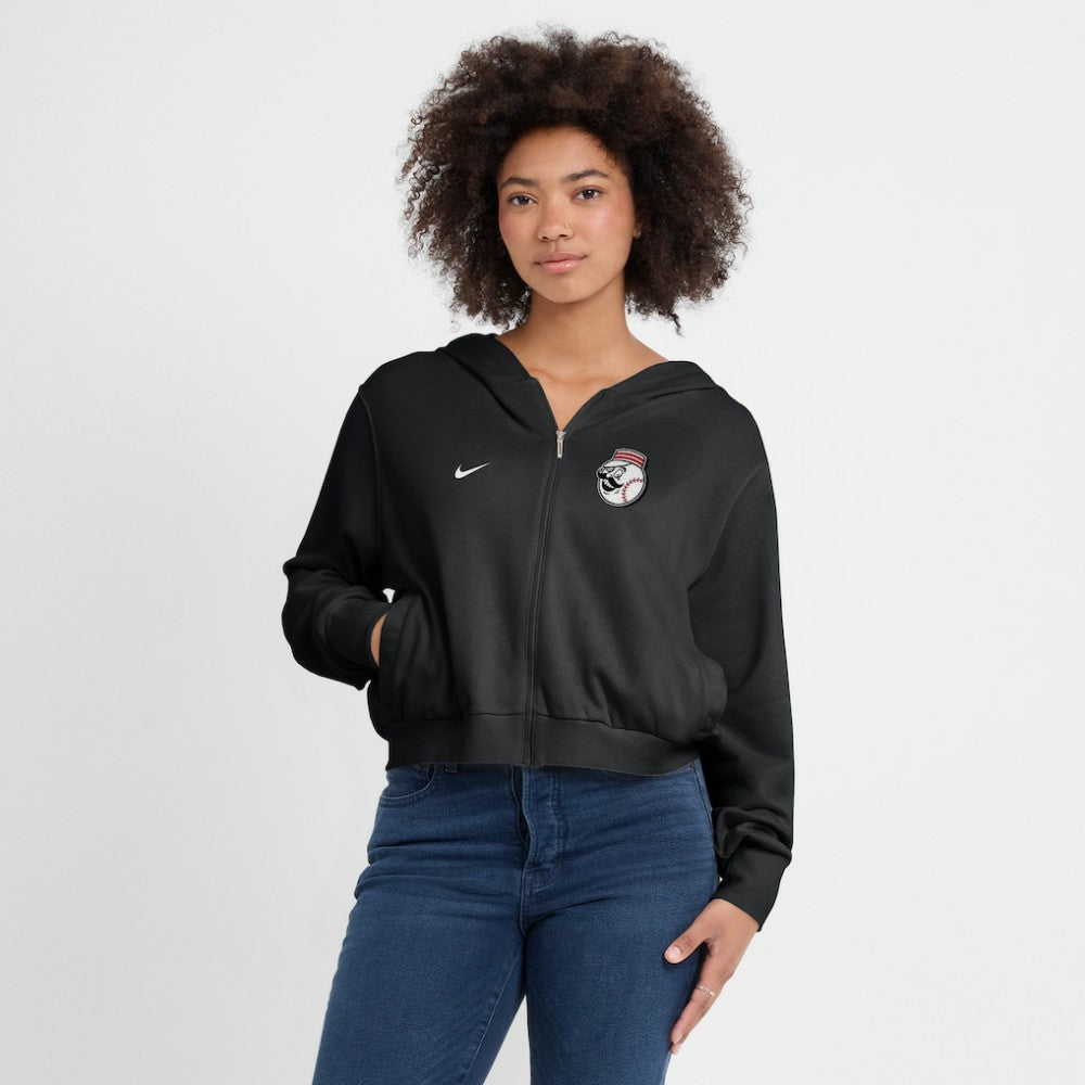 Cincinnati Reds Nike Women's Cropped Chill Full-Zip Hoodie Discount