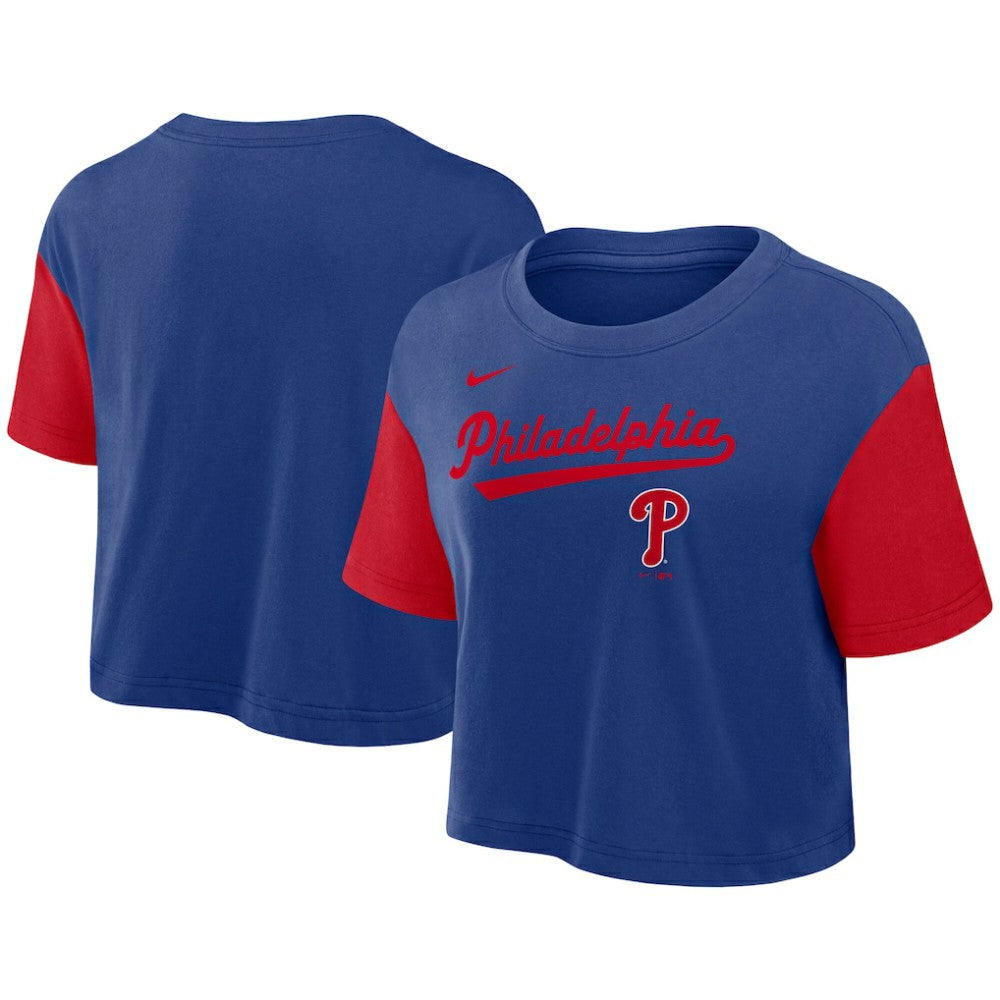 Philadelphia Phillies Nike Women's Script Dri-FIT Cropped T-Shirt Outlet