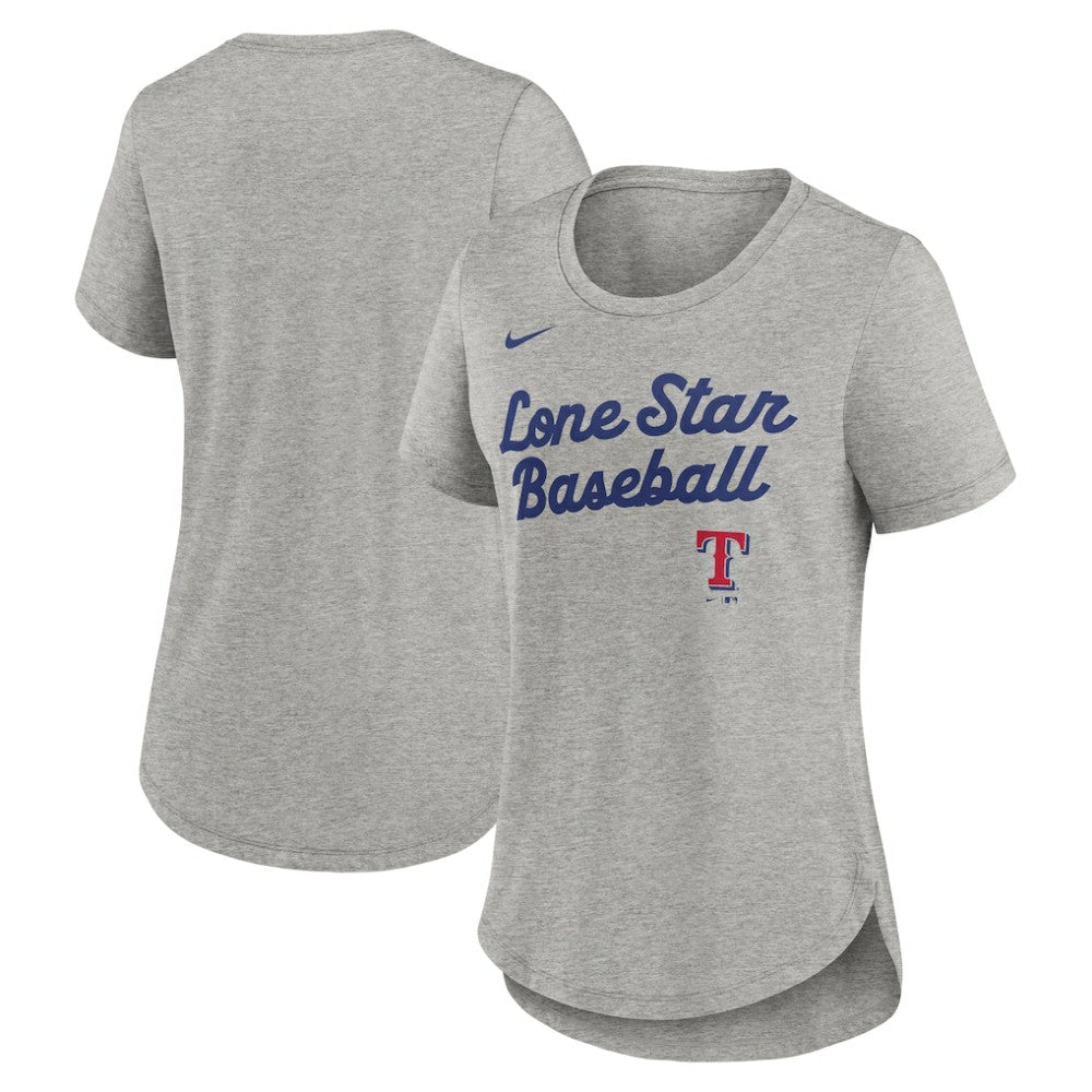 Texas Rangers Nike Women's Script Tri-Blend T-Shirt Near Me
