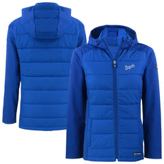 Kansas City Royals Cutter & Buck Women's  Evoke Hybrid Eco Softshell Recycled Full-Zip Hoodie Jacket for sale