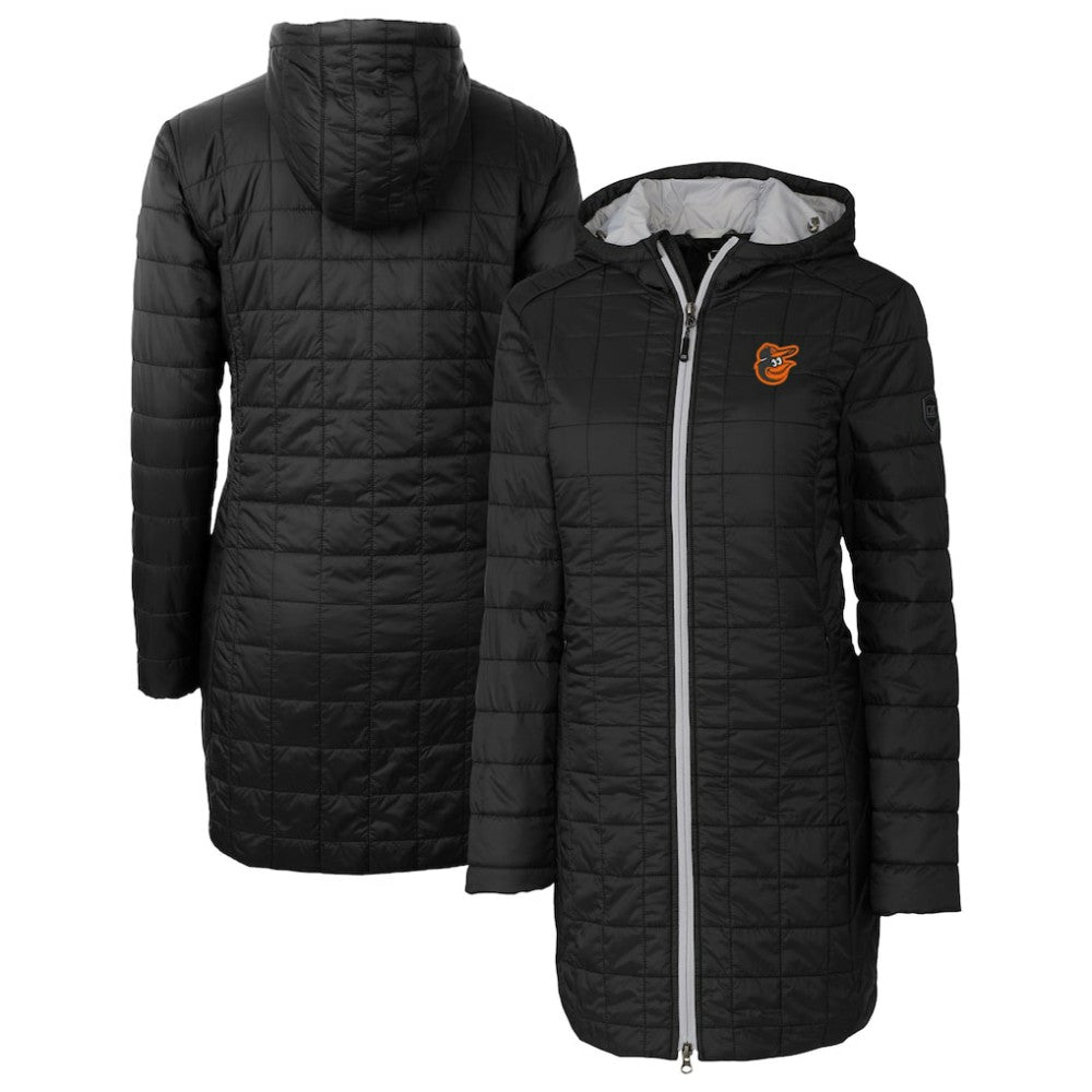 Baltimore Orioles Cutter & Buck Women's Rainier Primaloft Eco Insulated Hooded Full-Zip Long Coat Outlet