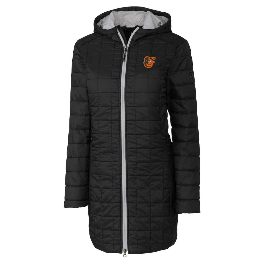 Baltimore Orioles Cutter & Buck Women's Rainier Primaloft Eco Insulated Hooded Full-Zip Long Coat Outlet