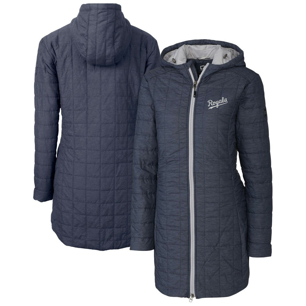 Kansas City Royals Cutter & Buck Women's Rainier Primaloft Eco Insulated Hooded Full-Zip Long Coat Outlet
