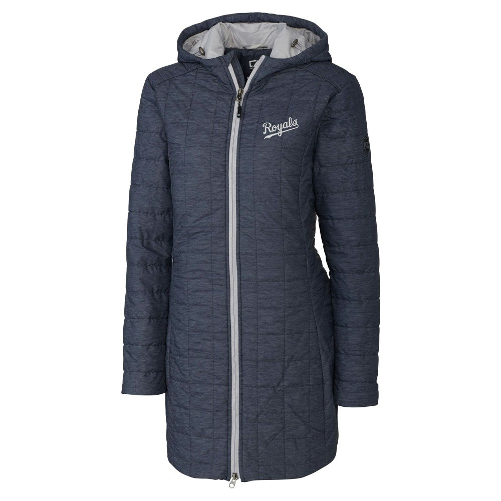Kansas City Royals Cutter & Buck Women's Rainier Primaloft Eco Insulated Hooded Full-Zip Long Coat Outlet