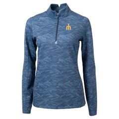Seattle Mariners Cutter & Buck Women's  Traverse Camo Print Stretch Quarter-Zip Top Sale