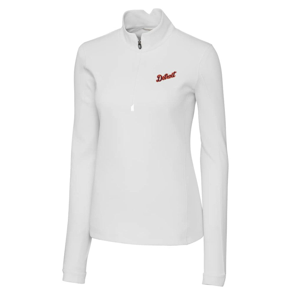 Detroit Tigers Cutter & Buck Women's  Traverse Stretch Quarter-Zip Pullover Top Sale