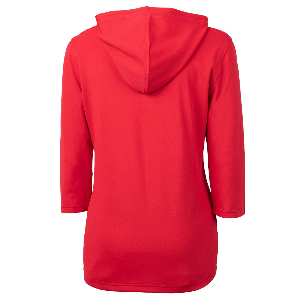 Cleveland Guardians Cutter & Buck Women's  DryTec Virtue Eco Pique Recycled 3/4-Sleeve Half-Zip Pullover Hoodie Discount
