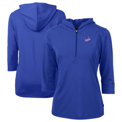 Los Angeles Dodgers Cutter & Buck Women's  DryTec Virtue Eco Pique Recycled 3/4-Sleeve Half-Zip Pullover Hoodie Outlet