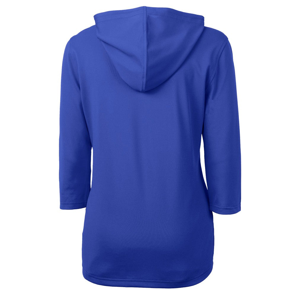 Los Angeles Dodgers Cutter & Buck Women's  DryTec Virtue Eco Pique Recycled 3/4-Sleeve Half-Zip Pullover Hoodie Outlet