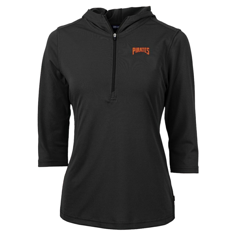 Pittsburgh Pirates Cutter & Buck Women's  DryTec Virtue Eco Pique Recycled 3/4-Sleeve Half-Zip Pullover Hoodie Outlet