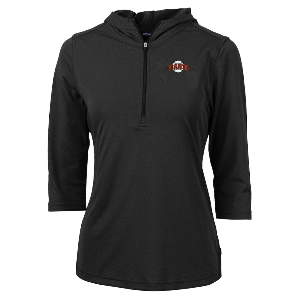 San Francisco Giants Cutter & Buck Women's  DryTec Virtue Eco Pique Recycled 3/4-Sleeve Half-Zip Pullover Hoodie Discount