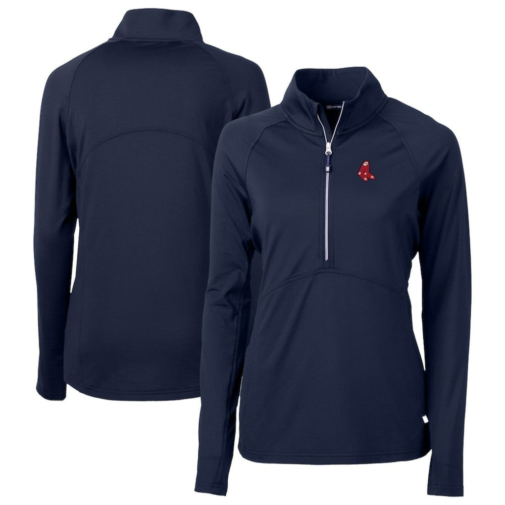 Boston Red Sox Cutter & Buck Women's  DryTec Adapt Eco Knit Stretch Recycled Raglan Half-Zip Top for sale