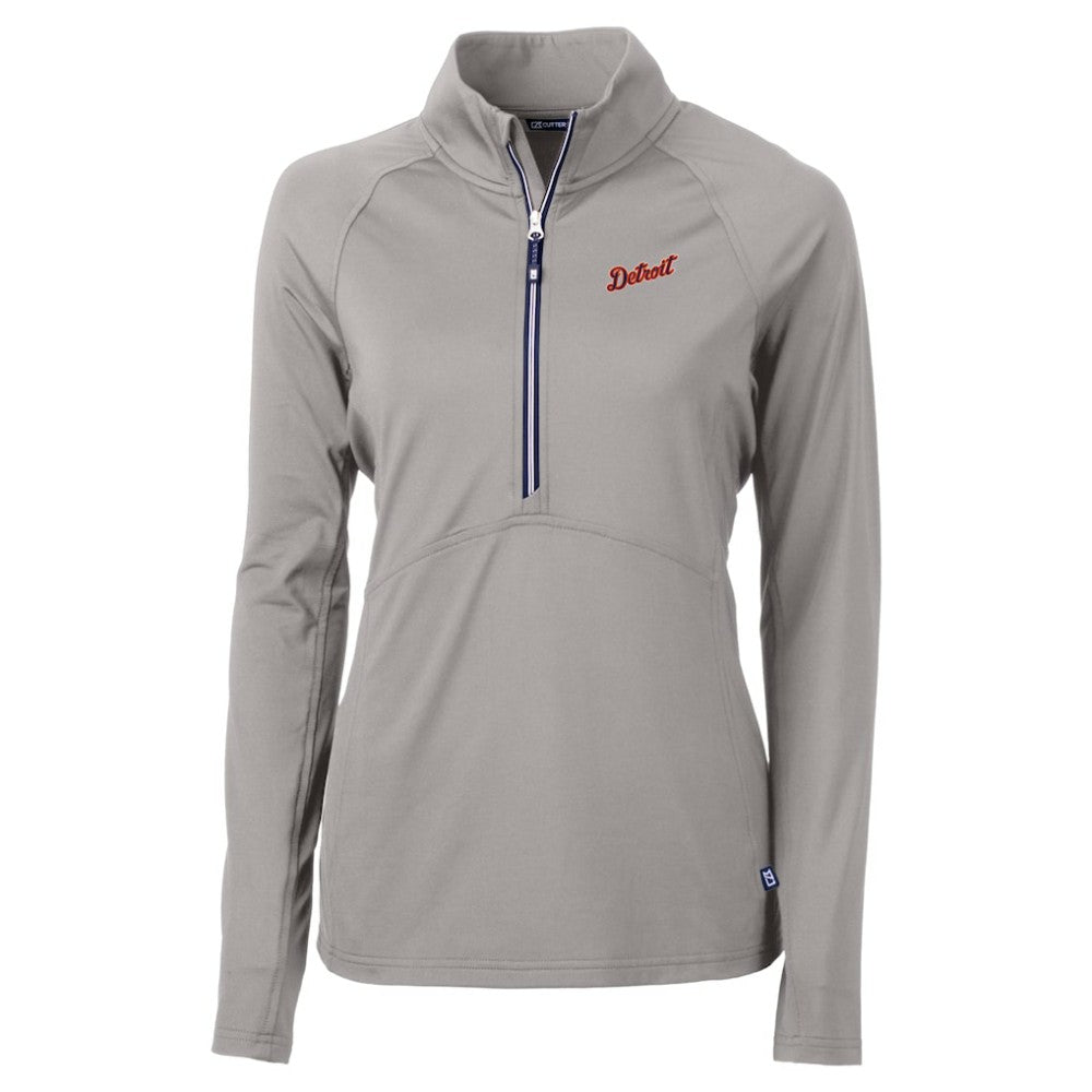 Detroit Tigers Cutter & Buck Women's  DryTec Adapt Eco Knit Stretch Recycled Raglan Half-Zip Top Sale