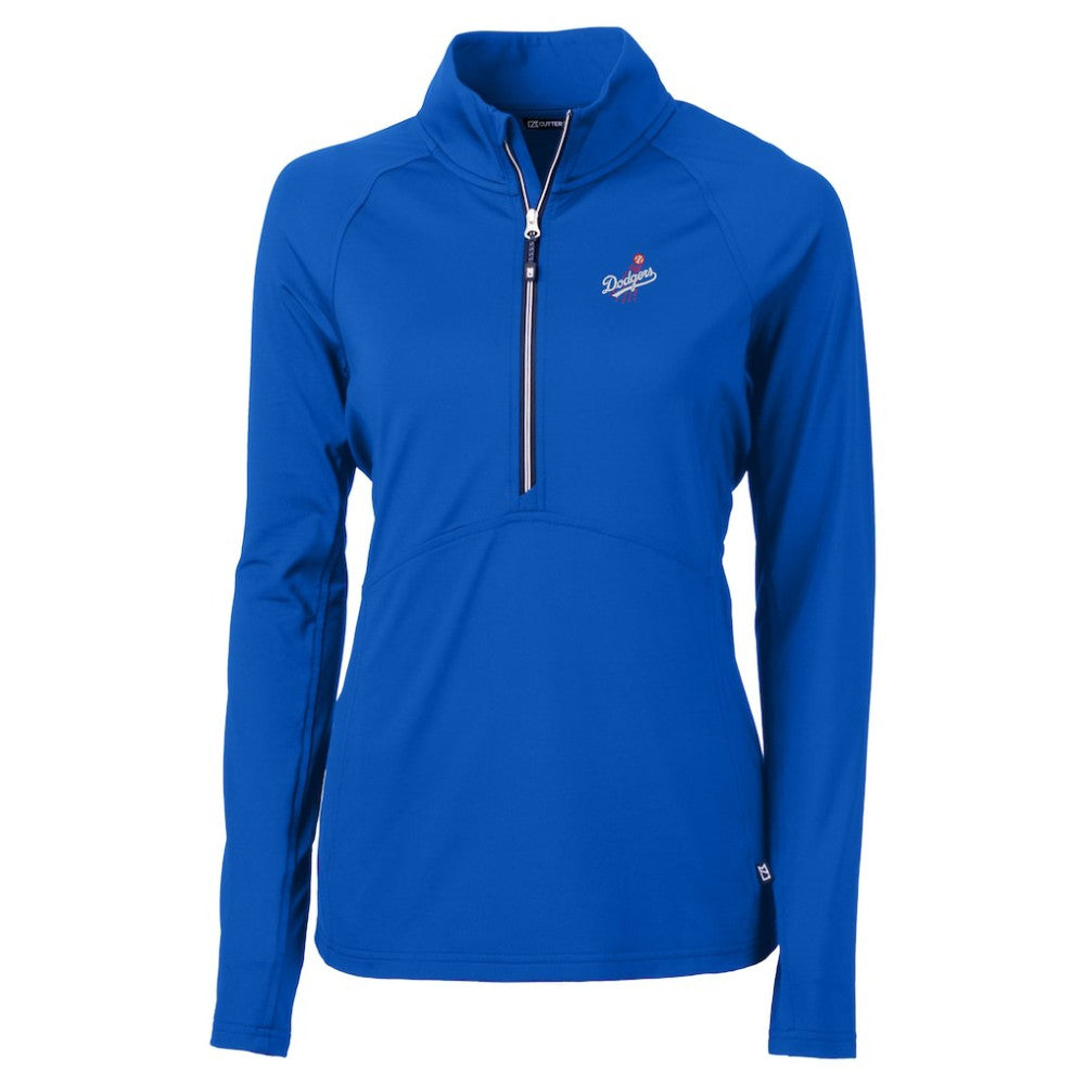 Los Angeles Dodgers Cutter & Buck Women's  DryTec Adapt Eco Knit Stretch Recycled Raglan Half-Zip Top Sale