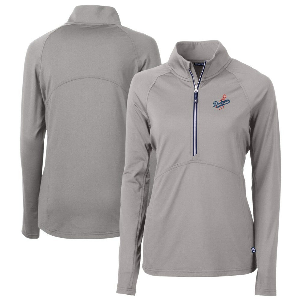 Los Angeles Dodgers Cutter & Buck Women's  DryTec Adapt Eco Knit Stretch Recycled Raglan Half-Zip Top Discount