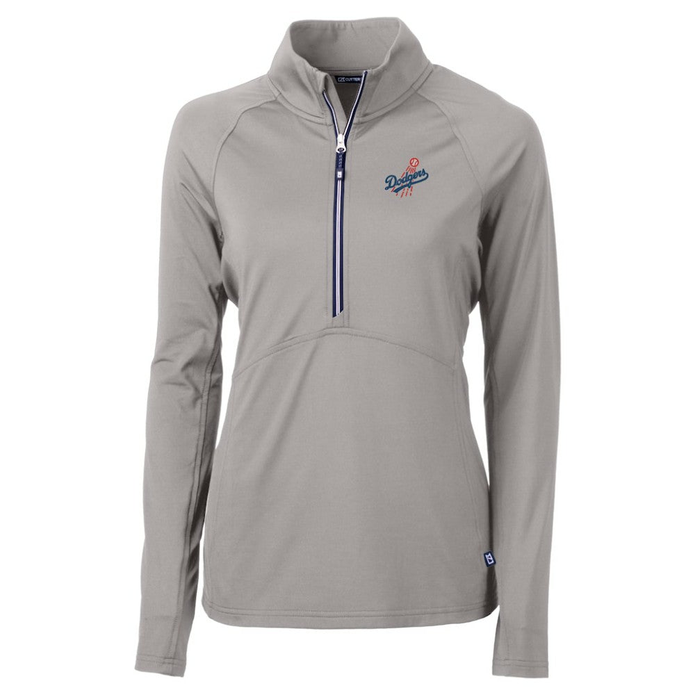 Los Angeles Dodgers Cutter & Buck Women's  DryTec Adapt Eco Knit Stretch Recycled Raglan Half-Zip Top Discount