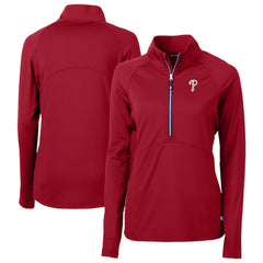 Philadelphia Phillies Cutter & Buck Women's  DryTec Adapt Eco Knit Stretch Recycled Raglan Half-Zip Top Sale